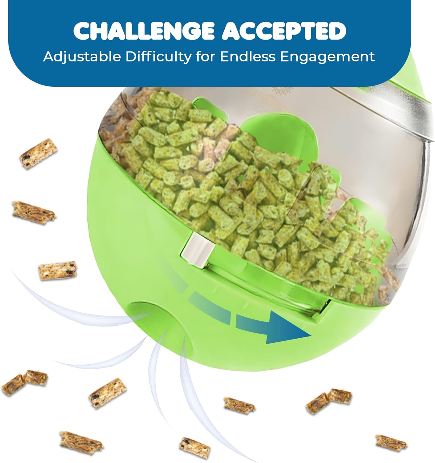 SunGrow Bunny Treat Ball, Boredom Buster Ends Naughty Chewing and Bloat, Encourages Exercise, Interactive Puzzle Feeder Ideal for Puppy, Small Dog Breeds, Pocket Pet, Rabbits, Rats, and Hamsters, 4.6”