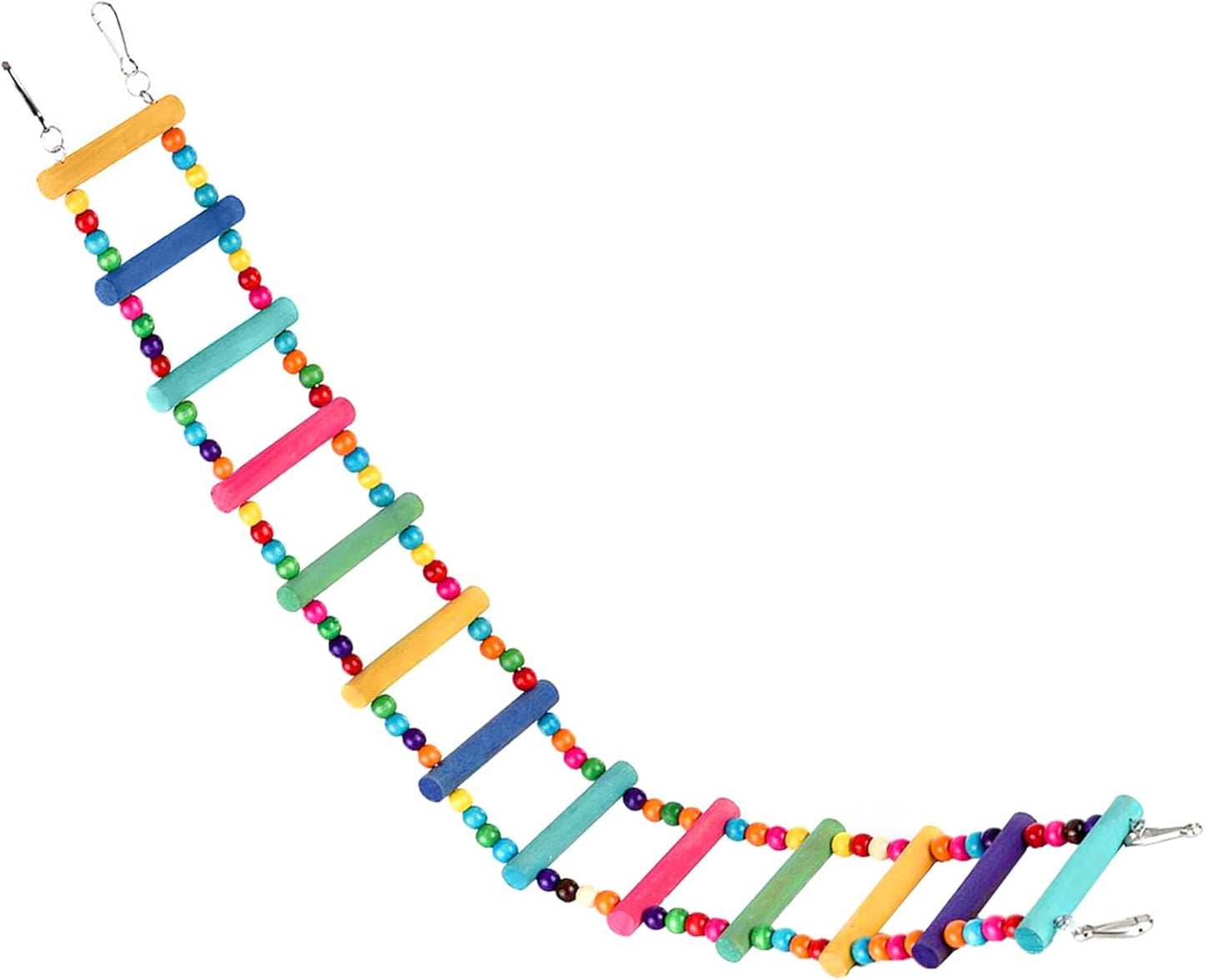 SunGrow Bird Ladder Bridge, 31x4 Inches, Raw Wood and Edible Dye, Suitable for Small to Medium Birds, 1 Piece