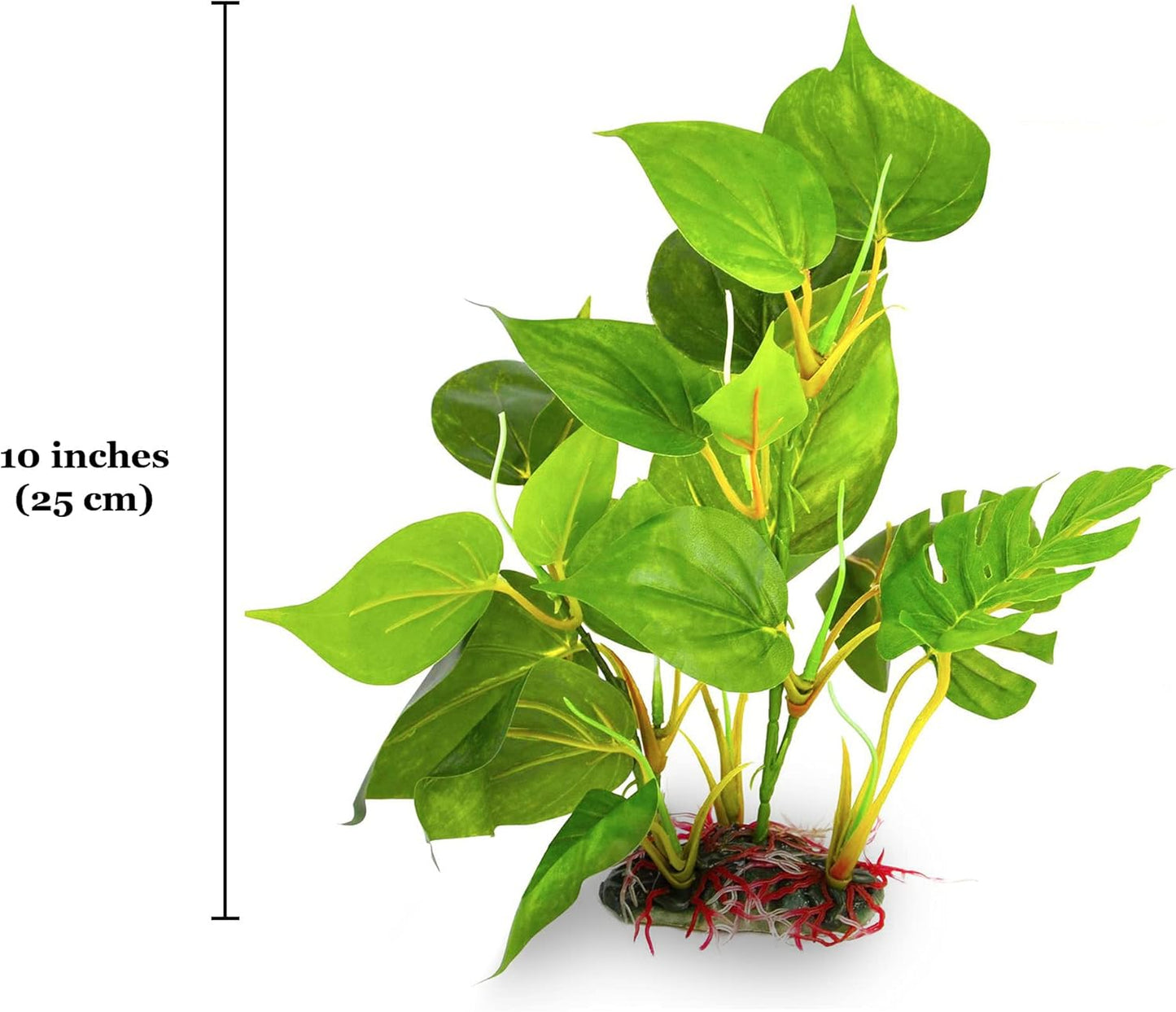 SunGrow Gecko and Snake Tank Artificial Plant for Terrarium, Decorative Plant for Tanks, Realistic Fake Plant Habitat Decor, Tank Accessories, Tropical Plant Ball Python Tank Decorative Foliage