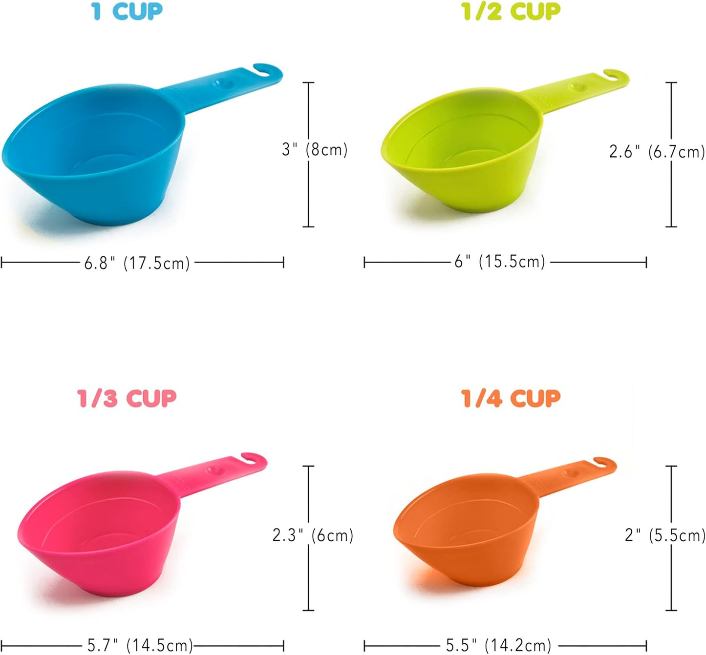 Vila Pet Food Measuring Scoop Cups, One Set to Feed Them All - Ideal for Multi-Pet Homes, Perfect Portion for Your Pets, Easy to Fill and Measure, 4pcs